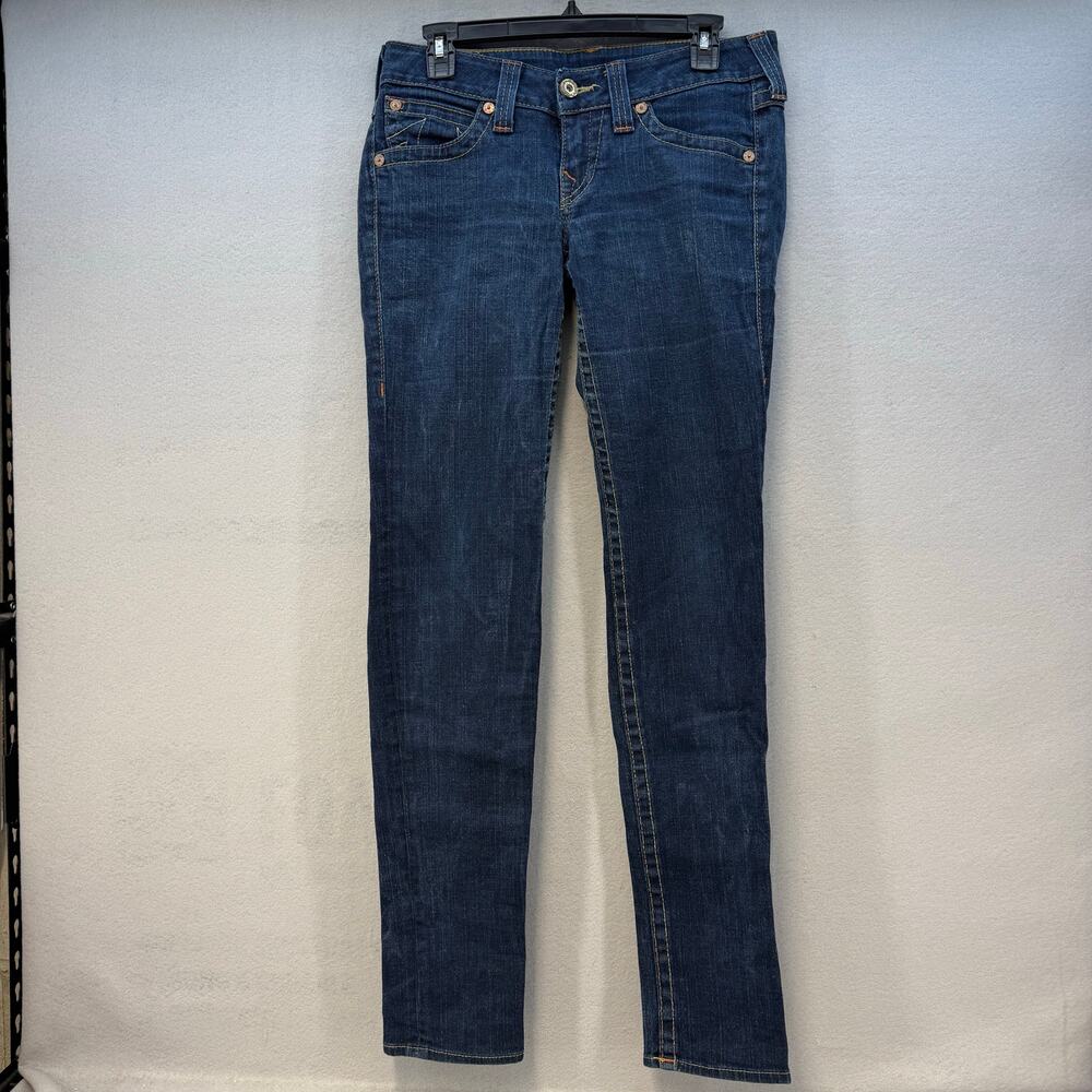 True Religion Jeans Women's 29 (8) Dark Blue Tapered Leg Low Rise Made in USA